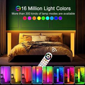 img 2 attached to 🔮 Enhance Living Room & Bedroom Ambiance with 2-Pack RGB Corner Floor Lamp: APP Smart, Music Sync, Color Changing LED Lights, Dimmable, Remote Controlled - Perfect for Colorful Atmosphere Decoration & Soft Lighting