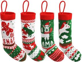 img 4 attached to JOYIN Christmas Stockings Stocking Decorations Seasonal Decor