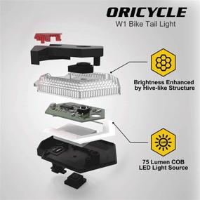 img 2 attached to 🚴 Oricycle W1 Tail Lights for Bikes & Electric Scooters - Ultra Bright, Rechargeable LED Light with Remote Turn Signals