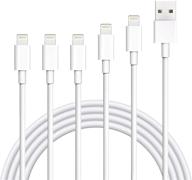 atill iphone charger cables - 5 pack 3ft/3ft/3ft/6ft/10ft lightning cable for iphone 13/12/12 📱 pro/12 pro max/11/11 pro/11 pro max/xs/xs max/xr/x/8/8 plus/7/7 plus - charging and syncing cord charger cable logo