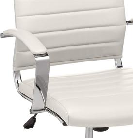 img 1 attached to 🪑 Amazon Basics High-Back Executive Swivel Office Desk Chair: White, Ribbed Puresoft Upholstery, Modern Style with Lumbar Support