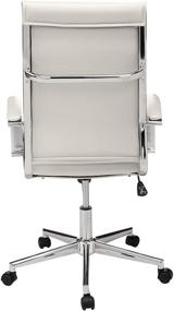 img 2 attached to 🪑 Amazon Basics High-Back Executive Swivel Office Desk Chair: White, Ribbed Puresoft Upholstery, Modern Style with Lumbar Support