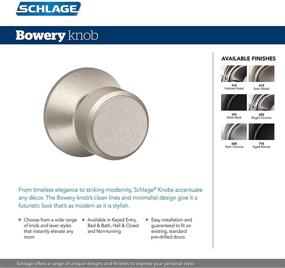 img 1 attached to 🔒 Schlage F40 BWE 622 Накладной замок Bowery Privacy, матово-черный - Дверная ручка для спальни и ванной