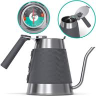 ☕ coffee gator gooseneck kettle with thermometer - precise pour over coffee maker for all stovetops - 52 oz capacity with drip spout logo