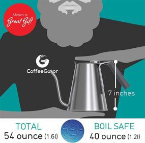 img 3 attached to ☕ Coffee Gator Gooseneck Kettle with Thermometer - Precise Pour Over Coffee Maker for All Stovetops - 52 oz Capacity with Drip Spout