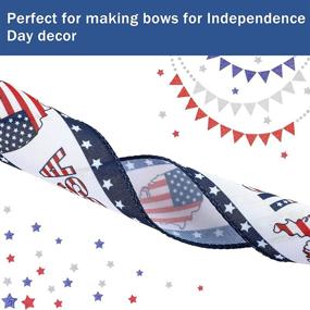 img 2 attached to Yingzhao 4 Rolls Patriotic Wired Edge Ribbon, 2.5 Inches x 10 Yards Each Roll - Star and Stripe Ribbons for 4th of July, President's Day, Independence Day, and Memorial Day Decor