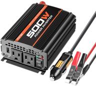 potek 500w power inverter/car inverter | dc 12v to ac 110v | dual ac charging port & 2a usb ports | laptop & smart phone compatible logo