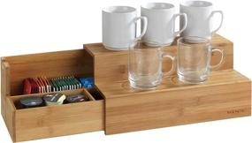 img 1 attached to 🍃 Bamboo Drawer Organizer for Tea Bags - Ideal Storage Solution for Home and Kitchen