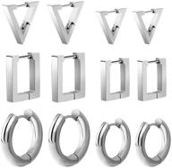 💎 stylish 14k gold huggie hoop earrings set | stainless steel, hypoallergenic design | small size for women & girls, ideal for cartilage, thiny & durable logo