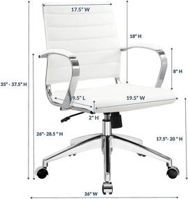 img 2 attached to Comfortable and Stylish Mid Back White Office Chair by Modway Jive