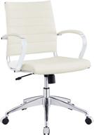 comfortable and stylish mid back white office chair by modway jive logo