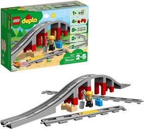 img 4 attached to Enhance Building Fun with LEGO DUPLO Train Bridge and Tracks Set: 26 Building Blocks Included