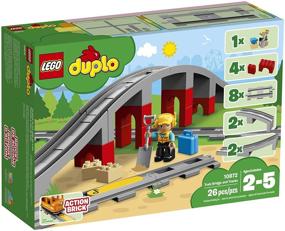 img 1 attached to Enhance Building Fun with LEGO DUPLO Train Bridge and Tracks Set: 26 Building Blocks Included