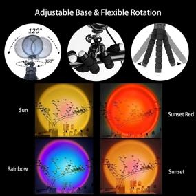 img 1 attached to Лампа заката Проекция 10 Вт RGB Солнечный свет Проектор Светодиодный радужный солнечный свет 16 Несколько цветов Изменение USB Золотой час Освещение восхода солнца с пультом дистанционного управления и усилителем
