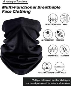 img 3 attached to 🎣 SATINIOR 8 Pieces Outdoor Cycling Fishing Summer Face Coverings Gaiters - Neck Gaiter Headwear