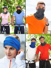 img 1 attached to 🎣 SATINIOR 8 Pieces Outdoor Cycling Fishing Summer Face Coverings Gaiters - Neck Gaiter Headwear