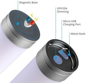 img 2 attached to Осветите свои походные приключения с аккумуляторным кемпинговым фонариком с светодиодами — батареей 5000 мА·ч, защитой IP65 от влаги, 4 режимами света! Идеальная лампа/фонарь для кемпинга и палатки для незабываемых впечатлений от отдыха на свежем воздухе! Серебристый.