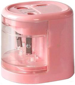 img 4 attached to 🎨 TGHCP Dual-Hole Electric Pencil Sharpener, High-Speed Auto Sharpen for 6-8MM & 9-12MM Pencils, USB/Battery Powered, Ideal for School, Office, Home Use - Pink