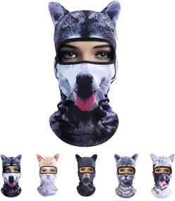 img 4 attached to 🎭 Outgeek Cat Mask - Unisex Balaclava Full Face Hat with Animal Ears for Summer Sports, Helmets, Climbing, Fishing