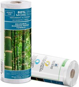 img 4 attached to Bamboo Paper Towels (40 Sheets Roll) - Reusable, Strong & Absorbent, 100% Organic, Lint Free, Heavy Duty, Machine Washable - 1+ Year Supply, Zero Waste