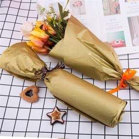 img 2 attached to 🎁 SAVITA 100 Pack 35x50cm/14x20 Inch Gold Metallic Tissue Paper, Metallic Gift Wrapping Tissue for Christmas, Weddings, Birthday Party, Showers, DIY Arts, Crafts