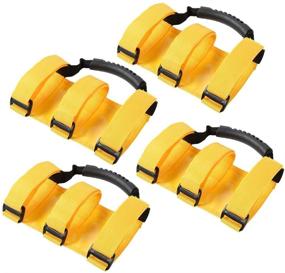 img 3 attached to 🚗 JeCar Yellow Heavy Duty Roll Bar Grab Handles for Jeep Wrangler 1955-2018 JK JL CJ YJ TJ Unlimited - Reliable and Sturdy