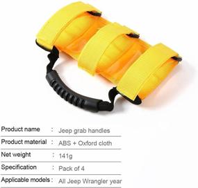 img 2 attached to 🚗 JeCar Yellow Heavy Duty Roll Bar Grab Handles for Jeep Wrangler 1955-2018 JK JL CJ YJ TJ Unlimited - Reliable and Sturdy