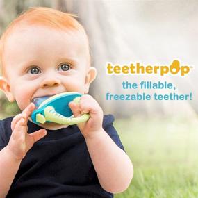 img 3 attached to 🍼 teetherpop: The Ultimate Fillable, Freezable Baby Teether for Breastmilk, Purees, Water, Smoothies, Juice & More - BlueLime Edition