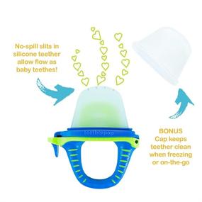 img 1 attached to 🍼 teetherpop: The Ultimate Fillable, Freezable Baby Teether for Breastmilk, Purees, Water, Smoothies, Juice & More - BlueLime Edition