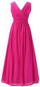 img 3 attached to 🌹 Joyful Rose Juniors Long Bridesmaid Dress Party Dresses Flower Girl's Dress