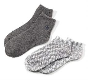 img 4 attached to 🧦 Super Plush Aloe Moisture Socks (Gray) by Earth Therapeutics - 2-Pack