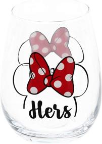 img 2 attached to 🍷 Disney Mickey & Minnie 'His' and 'Hers' Outline Stemless Glass: Set of 2 - Elegant Disney-Themed Stemless Wine Glasses