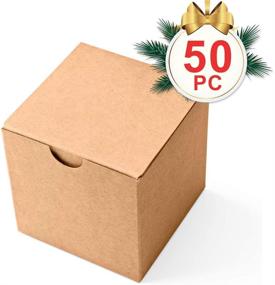 img 4 attached to 50 пакетов коричневых подарочных коробок MESHA - 3x3x3 маленькие картонные коробки с крышками для предложений невестам, девичников и вечеринок для беременных, кексы, предложения крестной и свидетелей, приятности на вечеринках и свадьбах.