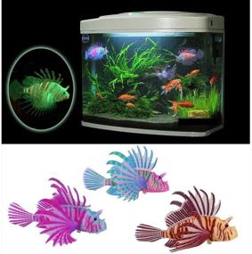 img 4 attached to 🐠 Enhance Your Fish Tank with Stock Show 3Pcs Artificial Glowing Lionfish Decorations - Life-Like Silicone Aquarium Ornaments!