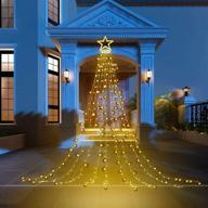 🎄 phanwing outdoor star string lights: festive christmas decoration with 317 led lights and 8 memory modes for halloween, christmas, and more (warm white) logo