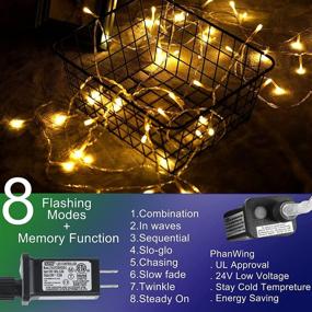 img 2 attached to 🎄 PHANWING Outdoor Star String Lights: Festive Christmas Decoration with 317 LED Lights and 8 Memory Modes for Halloween, Christmas, and More (Warm White)