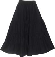 🌸 beautybatik women cotton plus size boho gypsy long maxi tier skirt: stylish & convenient with pockets! logo