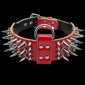 img 1 attached to PET ARTIST 2.0 - High-Quality Leather Dog Collar with Sharp Spike Studs, Ideal for Rottweiler, Pitbull and Large X-Large Training Dogs, Prevents Biting