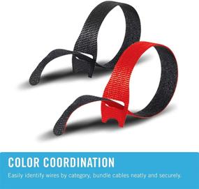 img 3 attached to 🔗 100-Pack VELCRO Brand Cable Ties - 8 x 1/2" Red and Black, Reusable Wire Management Straps for Office or Home - ONE-WRAP Thin Pre-Cut Cord Organization Solution, VEL-30200-AMS, Black/Red