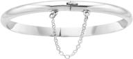 🔗 ritastephens sterling silver safety chain girls bangle bracelet (shiny or etched) - available in 5.5 or 6 inches logo