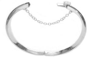 img 3 attached to 🔗 Ritastephens Sterling Silver Safety Chain Girls Bangle Bracelet (Shiny or Etched) - Available in 5.5 or 6 inches