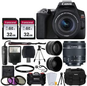 img 4 attached to 📸 Canon EOS Rebel SL3 Digital SLR Camera (Black) Bundle: EF-S 18-55mm Lens + 2X Telephoto + Wide Angle + 64GB + Case + Tripod + Slave Flash + Remote