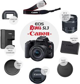 img 3 attached to 📸 Canon EOS Rebel SL3 Digital SLR Camera (Black) Bundle: EF-S 18-55mm Lens + 2X Telephoto + Wide Angle + 64GB + Case + Tripod + Slave Flash + Remote