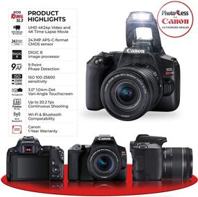 img 1 attached to 📸 Canon EOS Rebel SL3 Digital SLR Camera (Black) Bundle: EF-S 18-55mm Lens + 2X Telephoto + Wide Angle + 64GB + Case + Tripod + Slave Flash + Remote