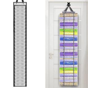 img 4 attached to Optimal Vinyl Storage Solution - Wall-Mounted Vinyl Roll Holder/Over-The-Door Organizer, Craft Vinyl Storage Rack with 24 Compartments for Hanging Organization