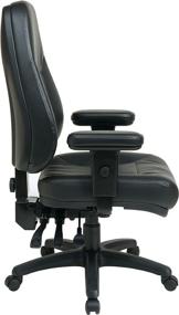 img 1 attached to Enhanced SEO: Black Eco Leather Office Chair, High Back, Office Star Professional with Dual Function Ergonomics