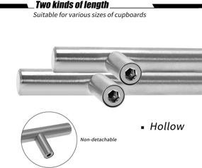 img 2 attached to 🔧 Enhance Your Kitchen with Aybloom Cabinet Handles - 30-Piece Stainless Steel Brushed Satin Nickel Hollow Tube T Bar Drawer Pulls
