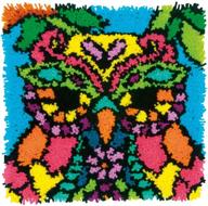 kids' 16'' x 16'' owl latch hook craft kit with colorful dimensions logo