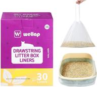 🐾 durable wellap cat litter box liners jumbo - 30/40 count drawstring kitty litter bags logo