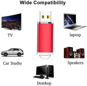 img 1 attached to 20 шт. USB-флеш-накопителя JUANWE объемом 2 ГБ с интерфейсом USB 2.0, защитным колпачком и дизайном с индикатором LED, память - красный